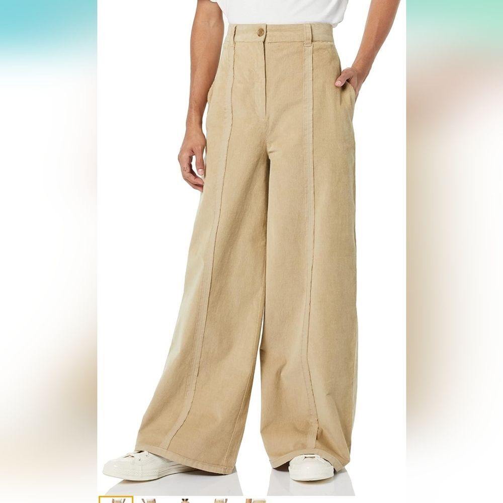 Making the Cut Women's Standard Deconstructed Wide Leg Pants LG